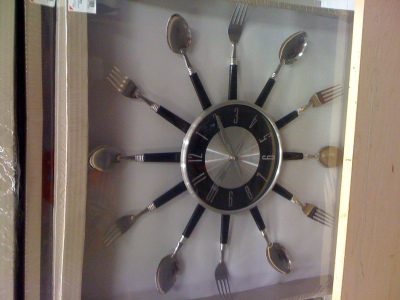 Black utensil clock at Burlington $20